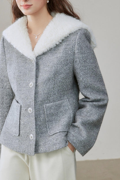 Wool Tweed Short Coat