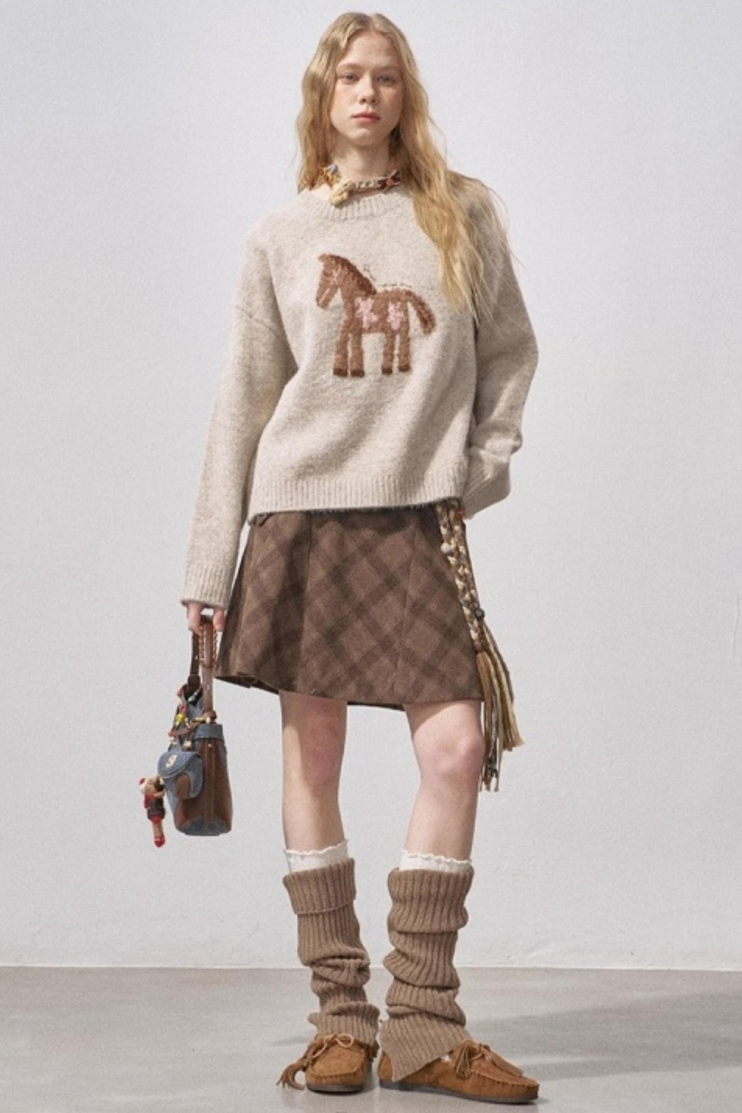 Floral Pony Festive Sweater