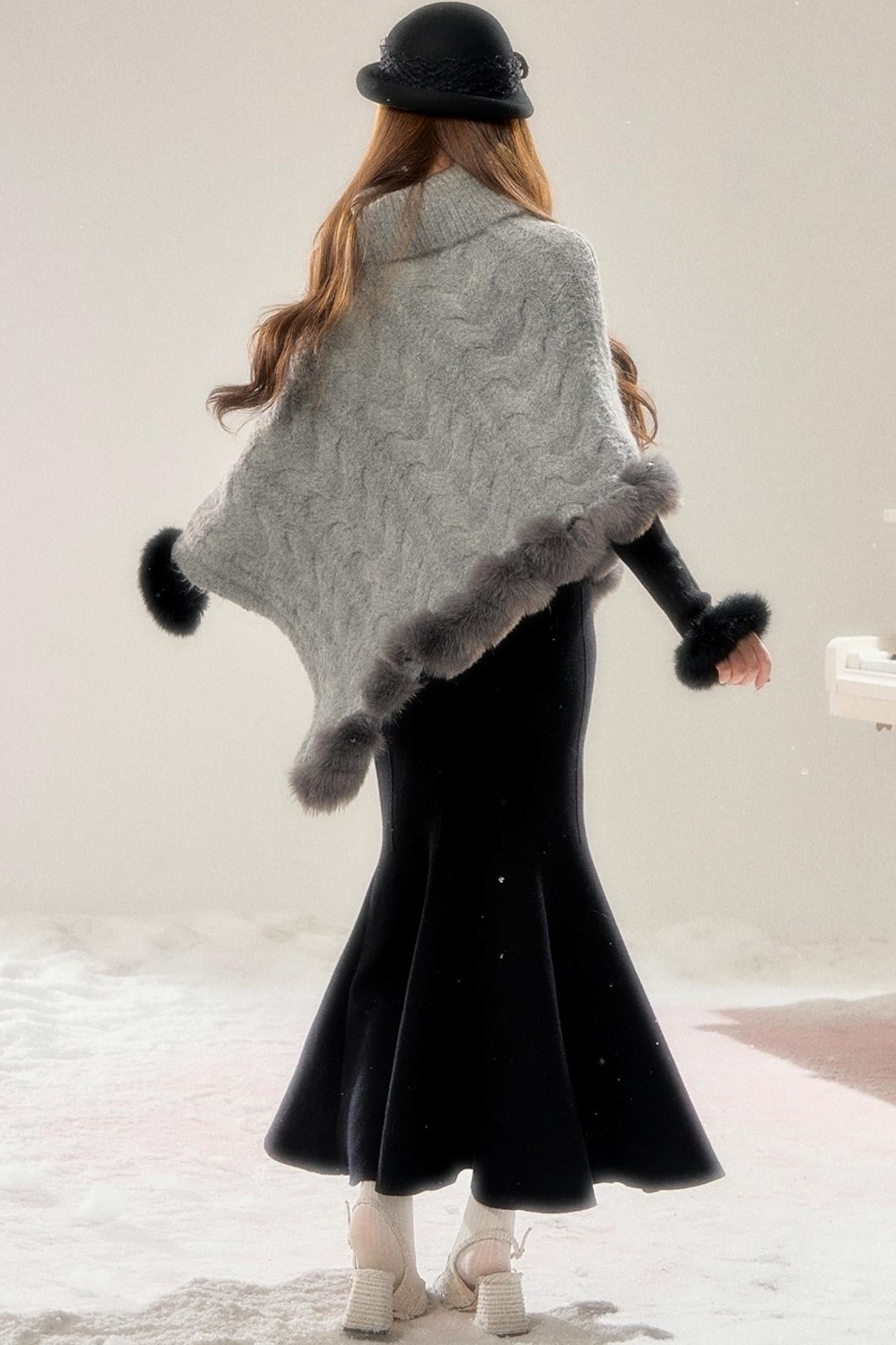Winter Love Song Knitted Cape
