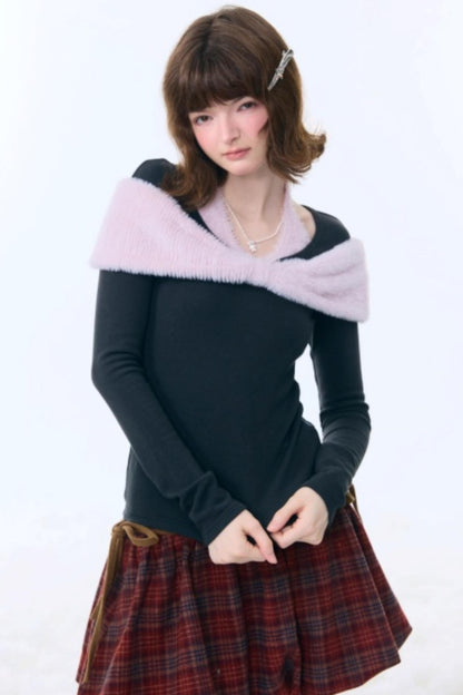 Bow-Knot Knitted Halter Top