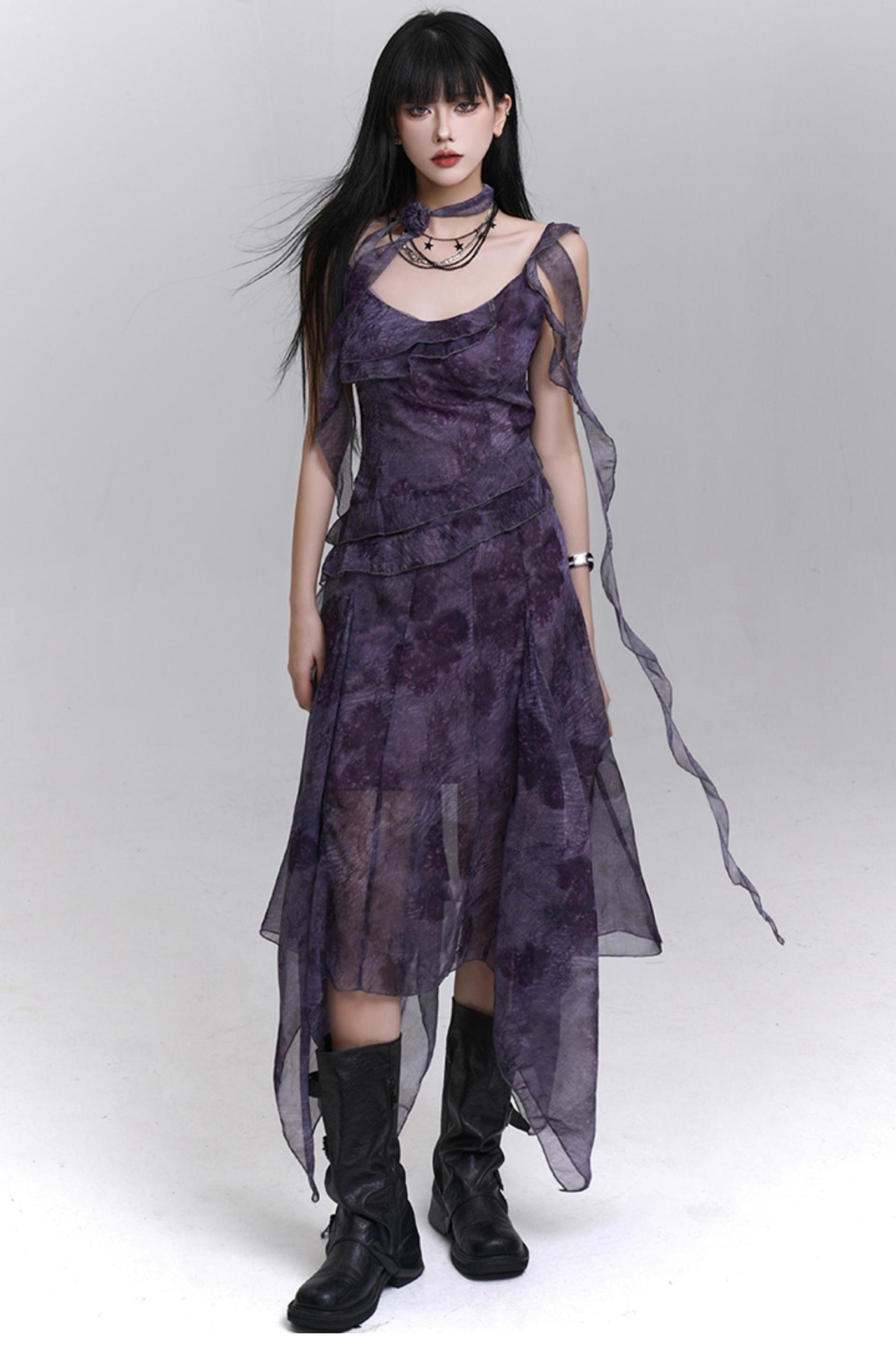 Purple Halter Summer Dress