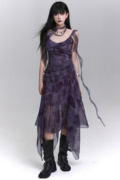 Purple Halter Summer Dress