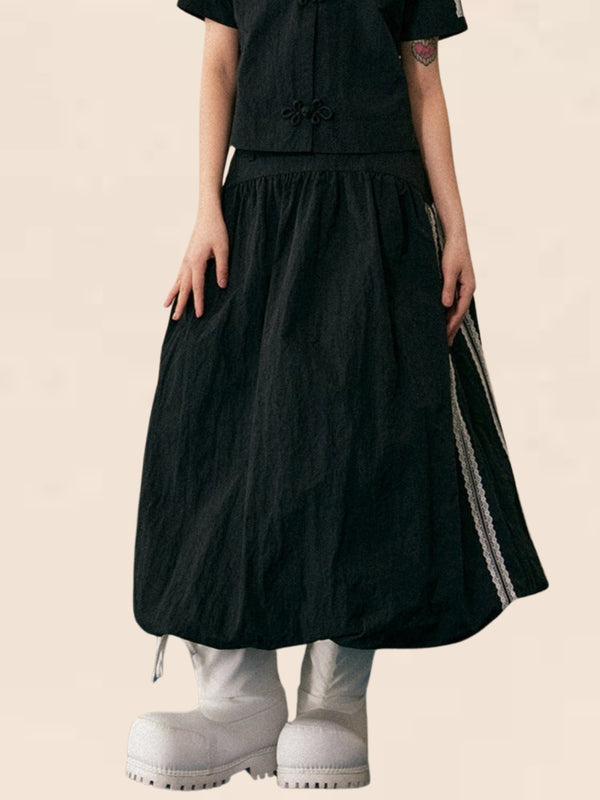Chinese Buckle T-Shirt and Skirt Set-Up