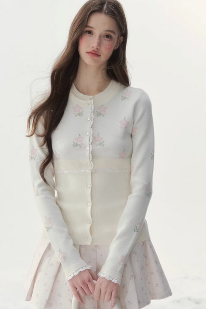 Floral Knitted Sweater Top