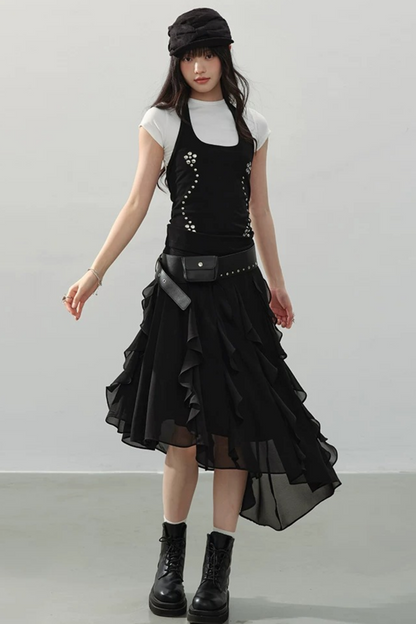 Parisian Shadows Chiffon Skirt