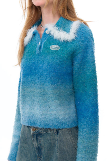 Warm Fluffy Doll Collar Sweater