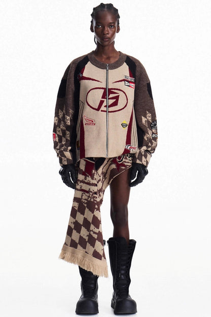 Elements Zip Contrast Knit Top