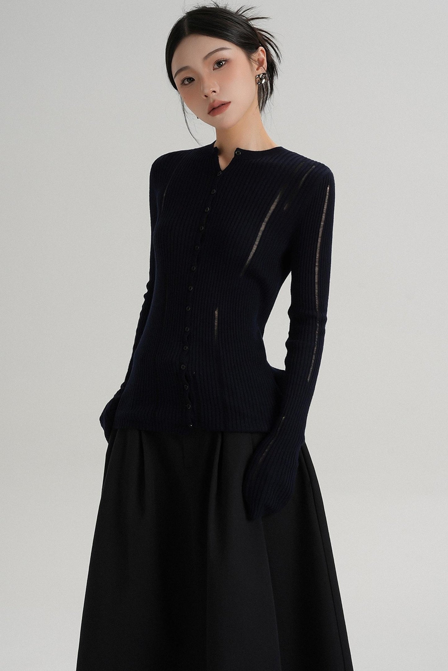 Slimming Long Sleeve Knit Top