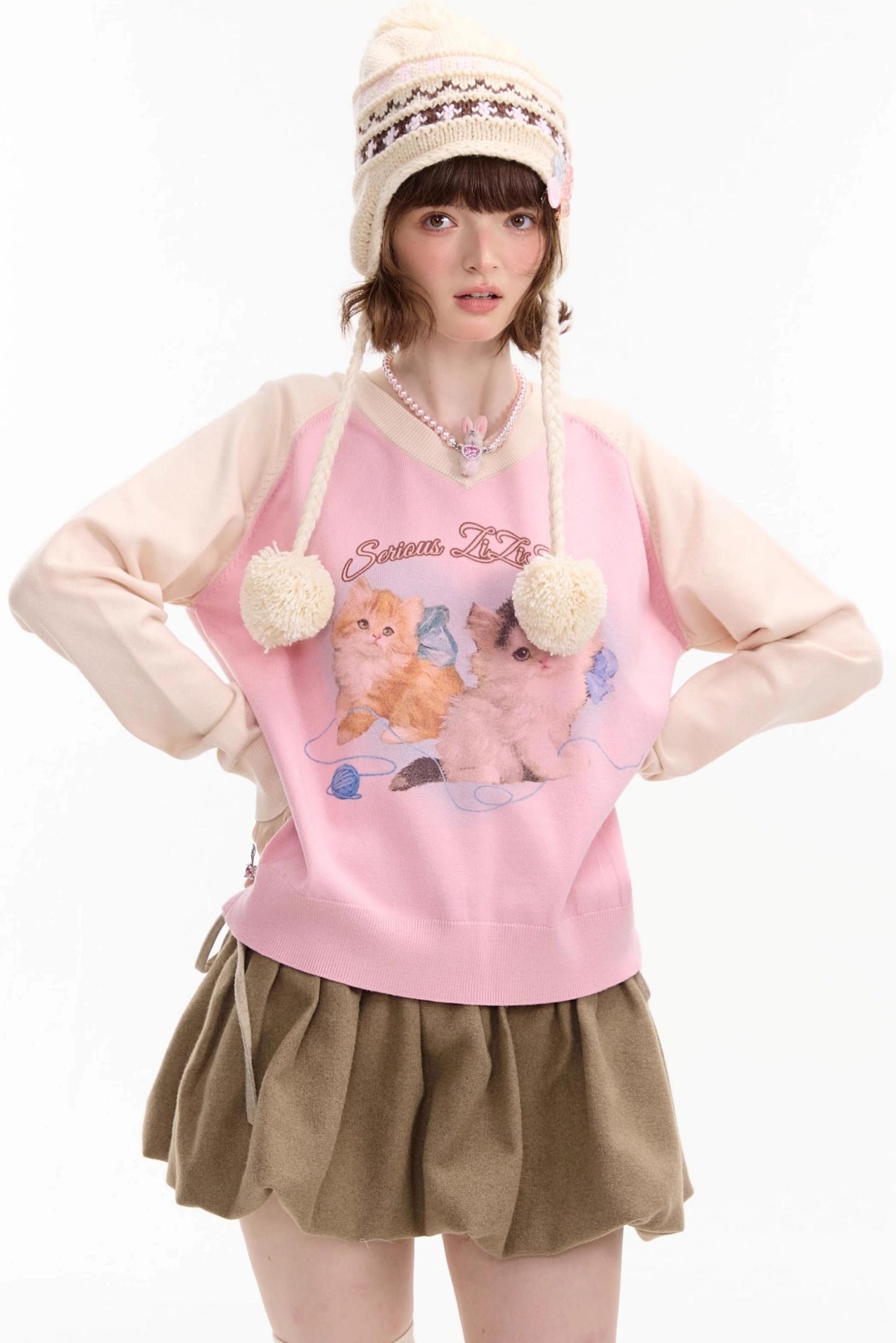 Autumn Knitted V-Neck Sweater