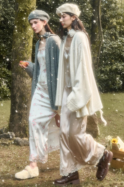 Fluffy Wool Long Cardigan