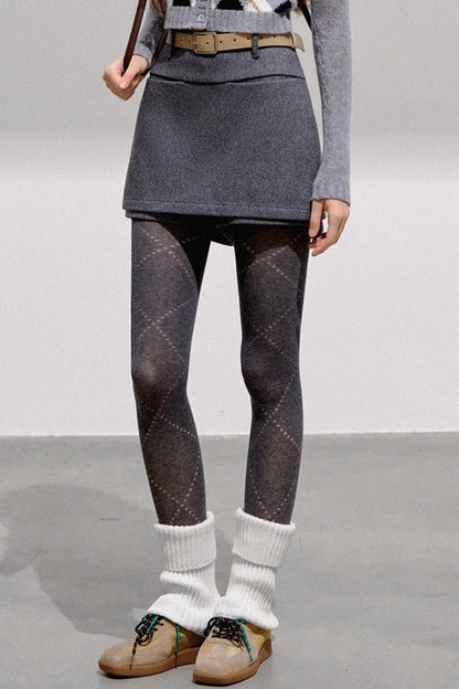 High-End Wool Tweed Skirt