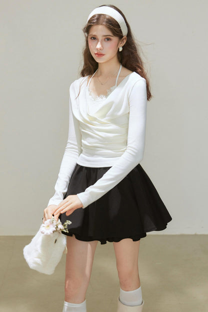 White Wool Blend Top