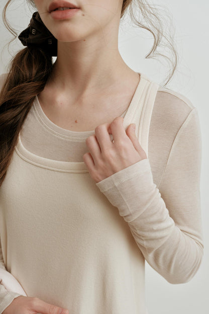 Soft Wool Blend Long-Sleeved Inner Top