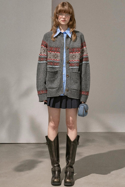 Atmospheric V-Neck Knitted Cardigan