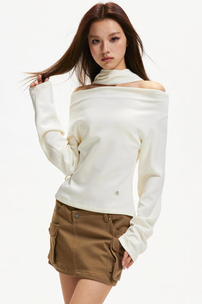 Elegant Off-Shoulder Knit Top