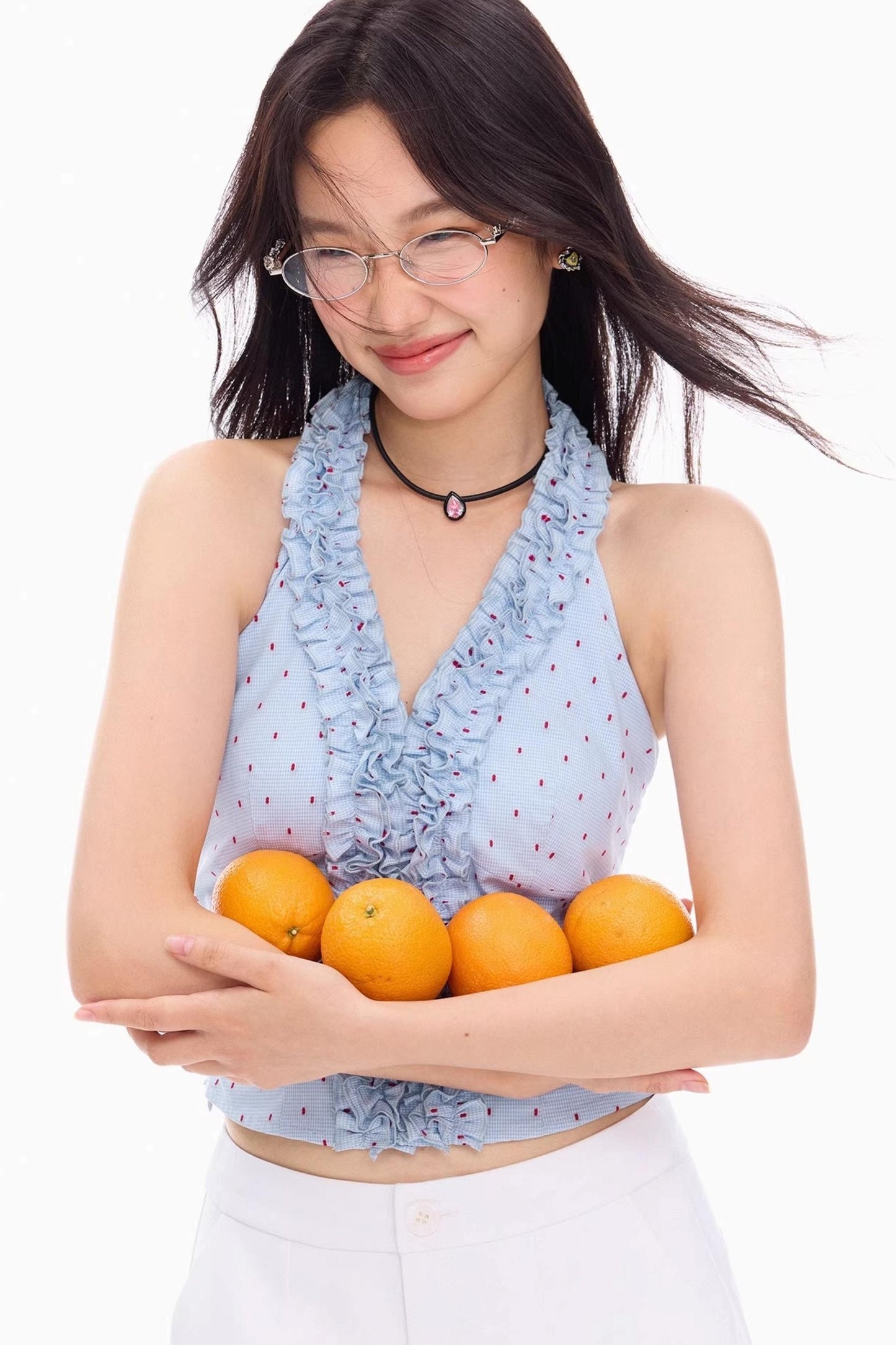 Colorblock V-Neck Lace Tank