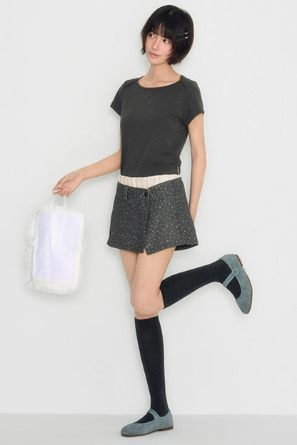 Flocked Slim Crop Top