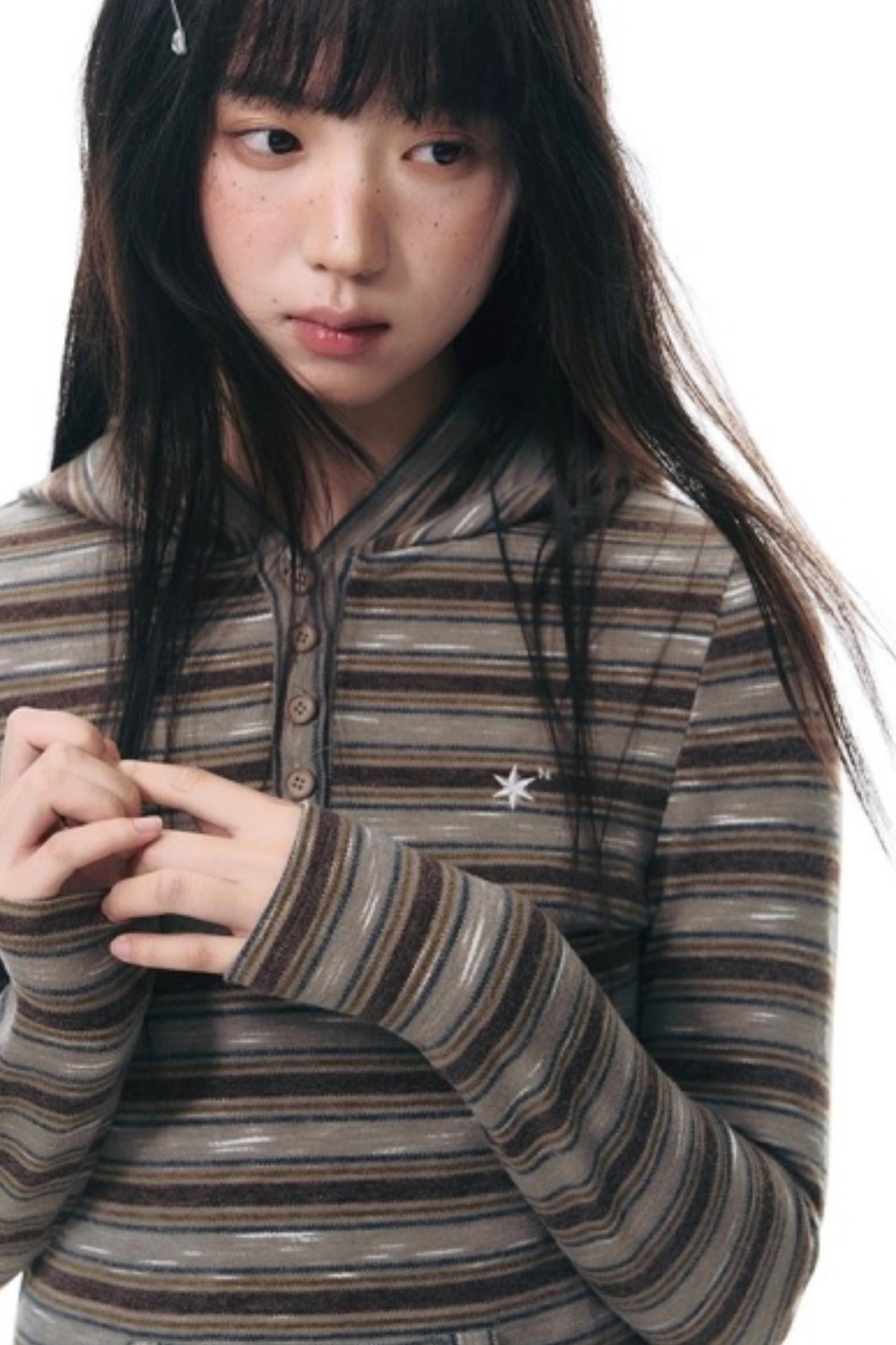 Striped Slimming Stretch Hoodie