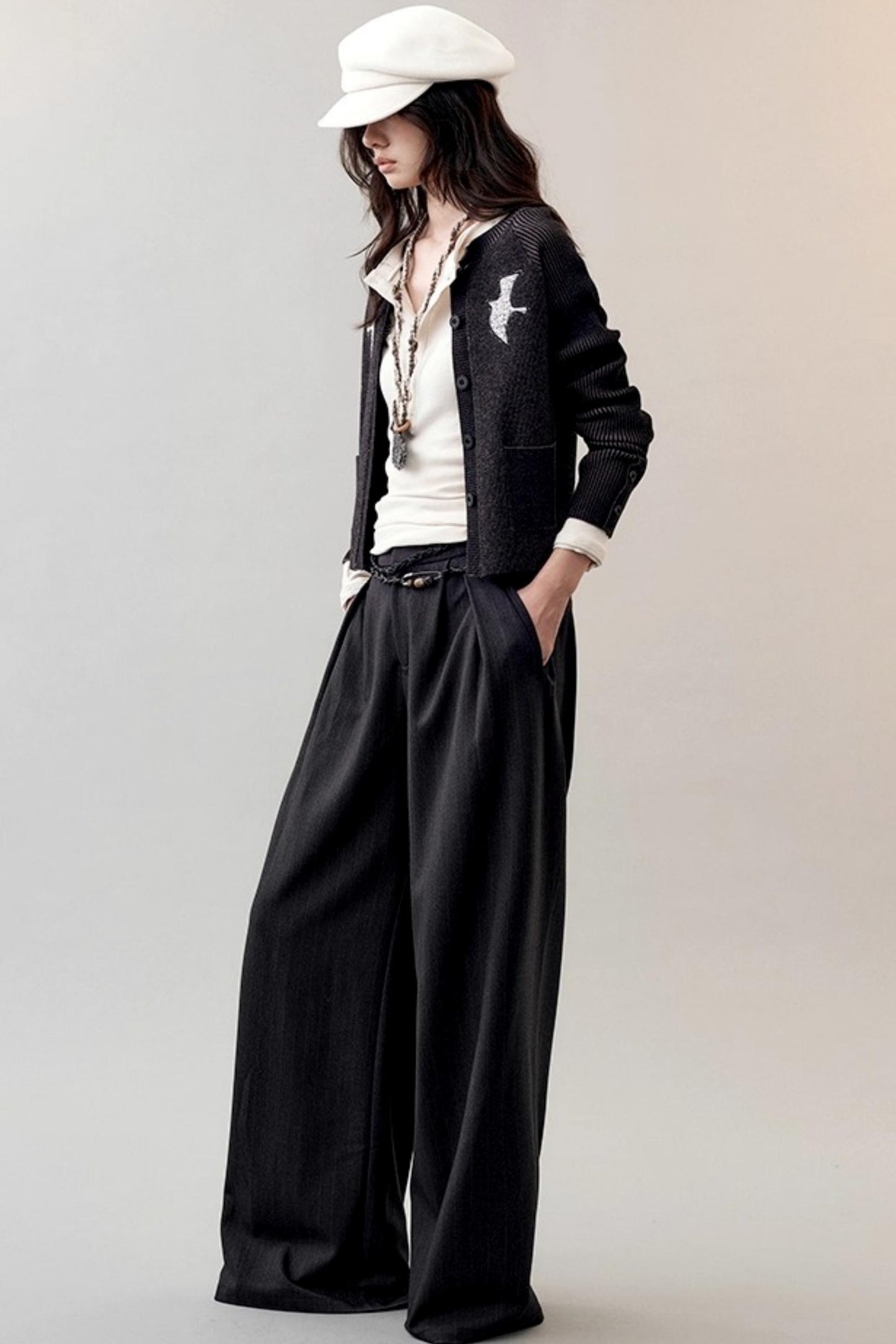 Feather Shadow Knitted Cardigan