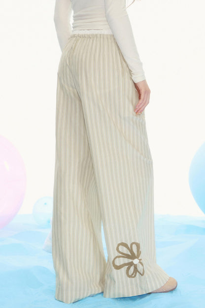 Retro Loose Stripe Mop Pants