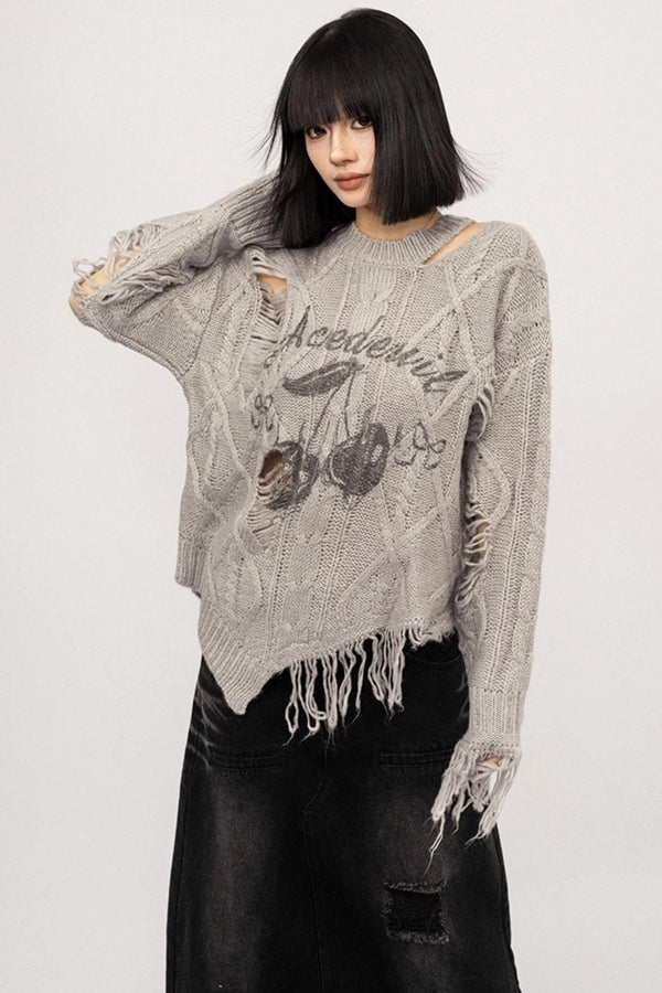 American Retro Irregular Knit Top