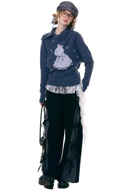 Deconstructed Bow Polka Dot Pants