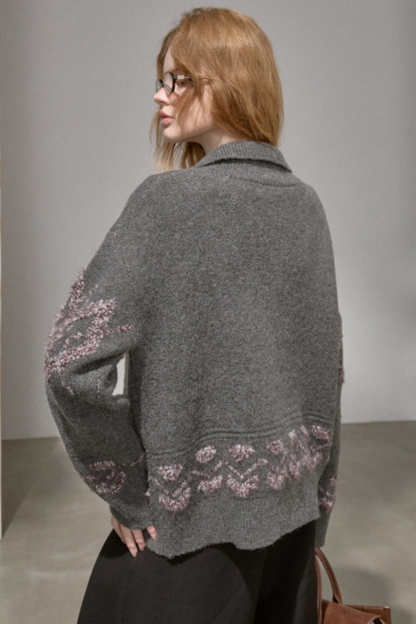 Diamond Pattern Knitted Cardigan