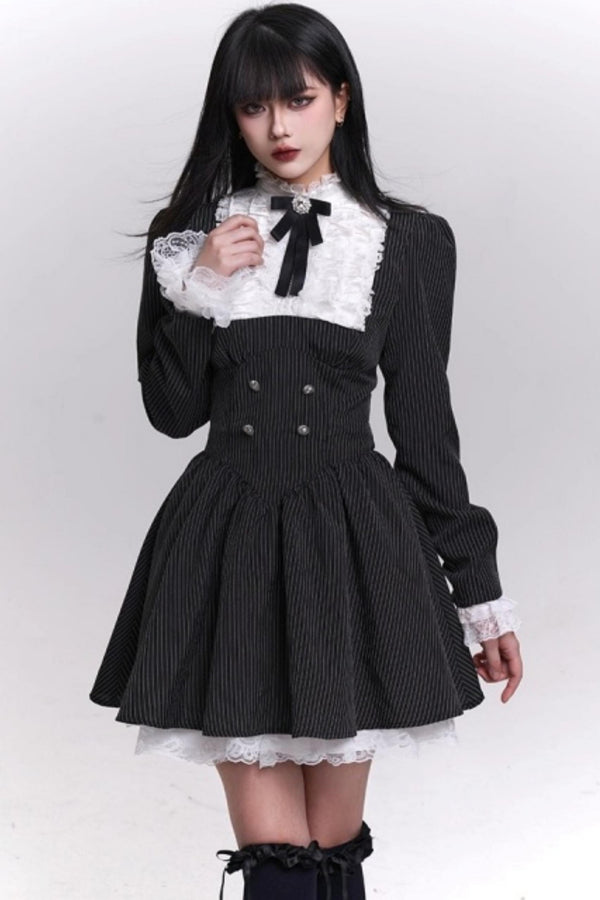Medieval Striped Gothic Dress