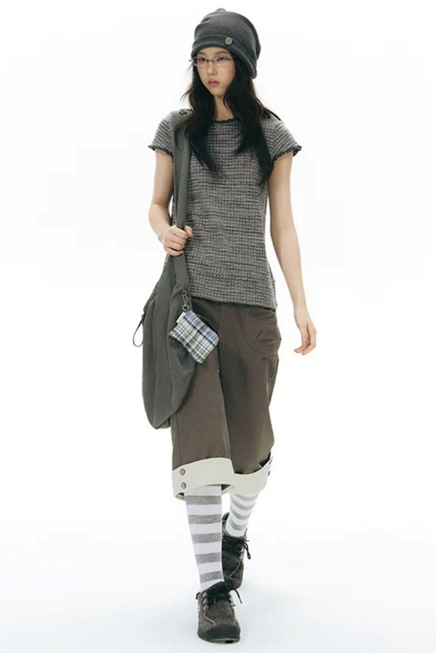 Double-Sided Button Crossbody Bag