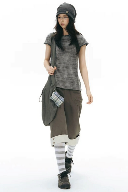 Double-Sided Button Crossbody Bag