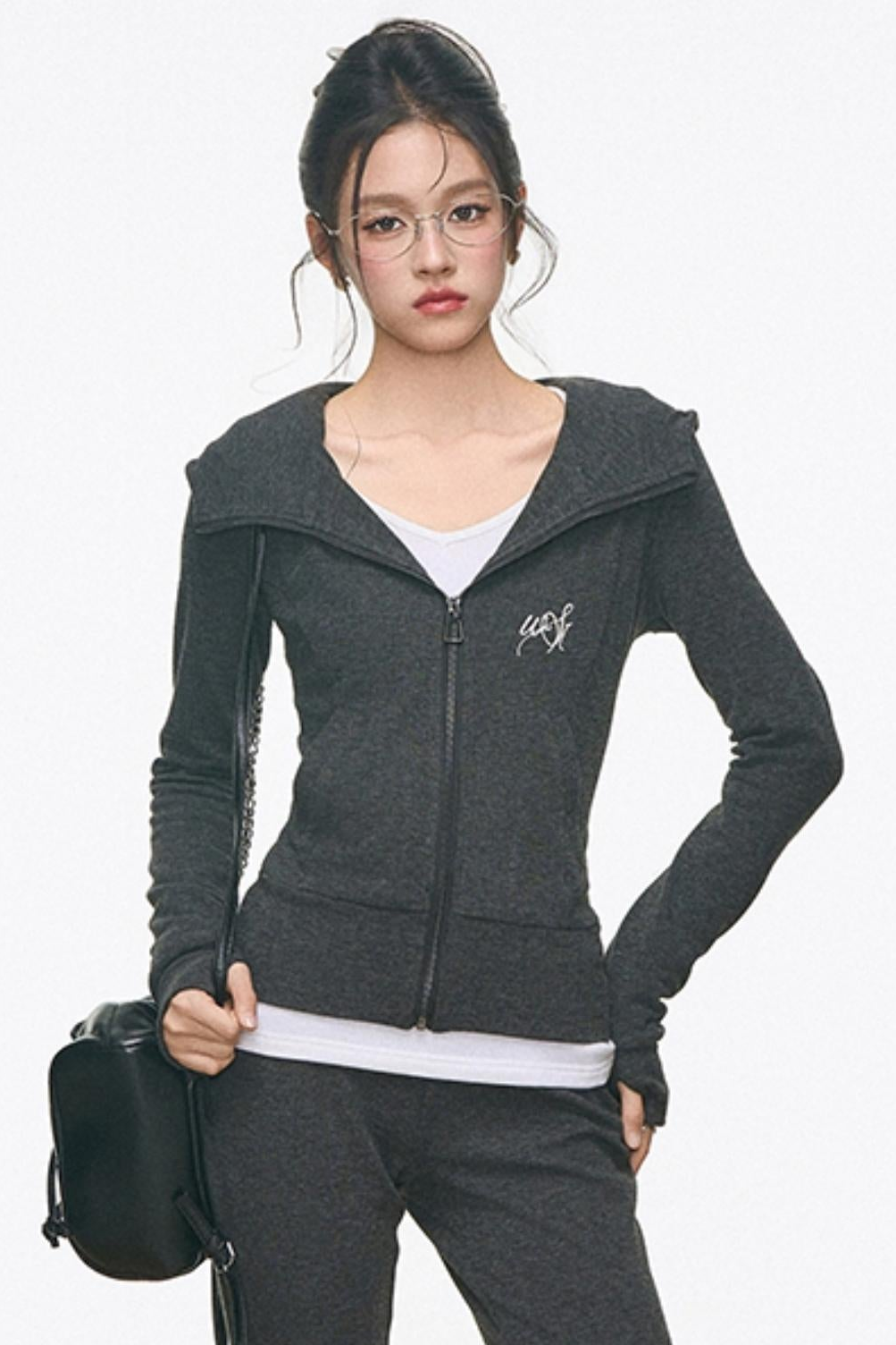 Slimming Knitted Hooded Cardigan Set-Up