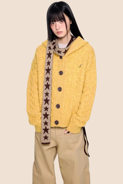 Twisted Embroidered Knit Jacket