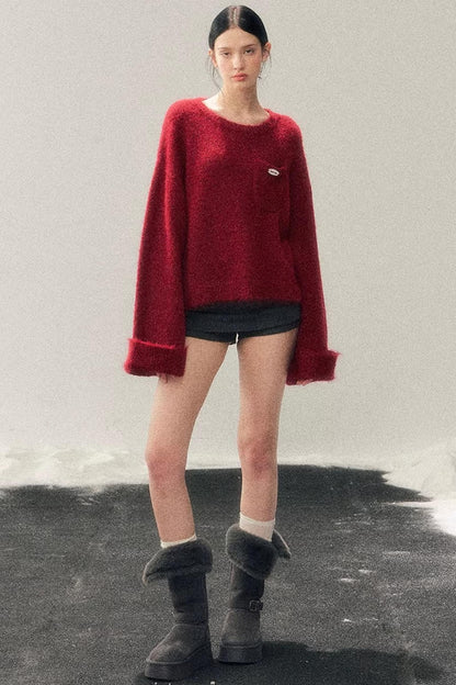 Winter Mohair Red Sweater