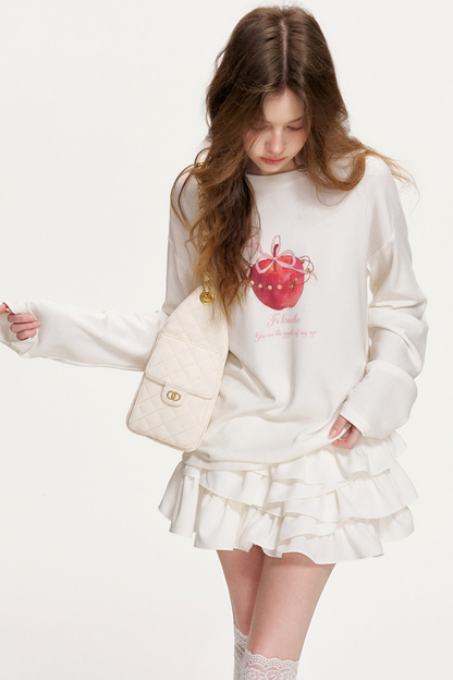 Hand-Painted Wool Flower Top