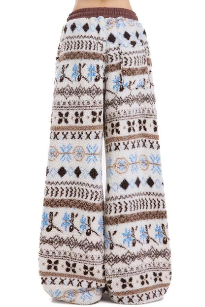 Retro Fair Isle Wool Pants