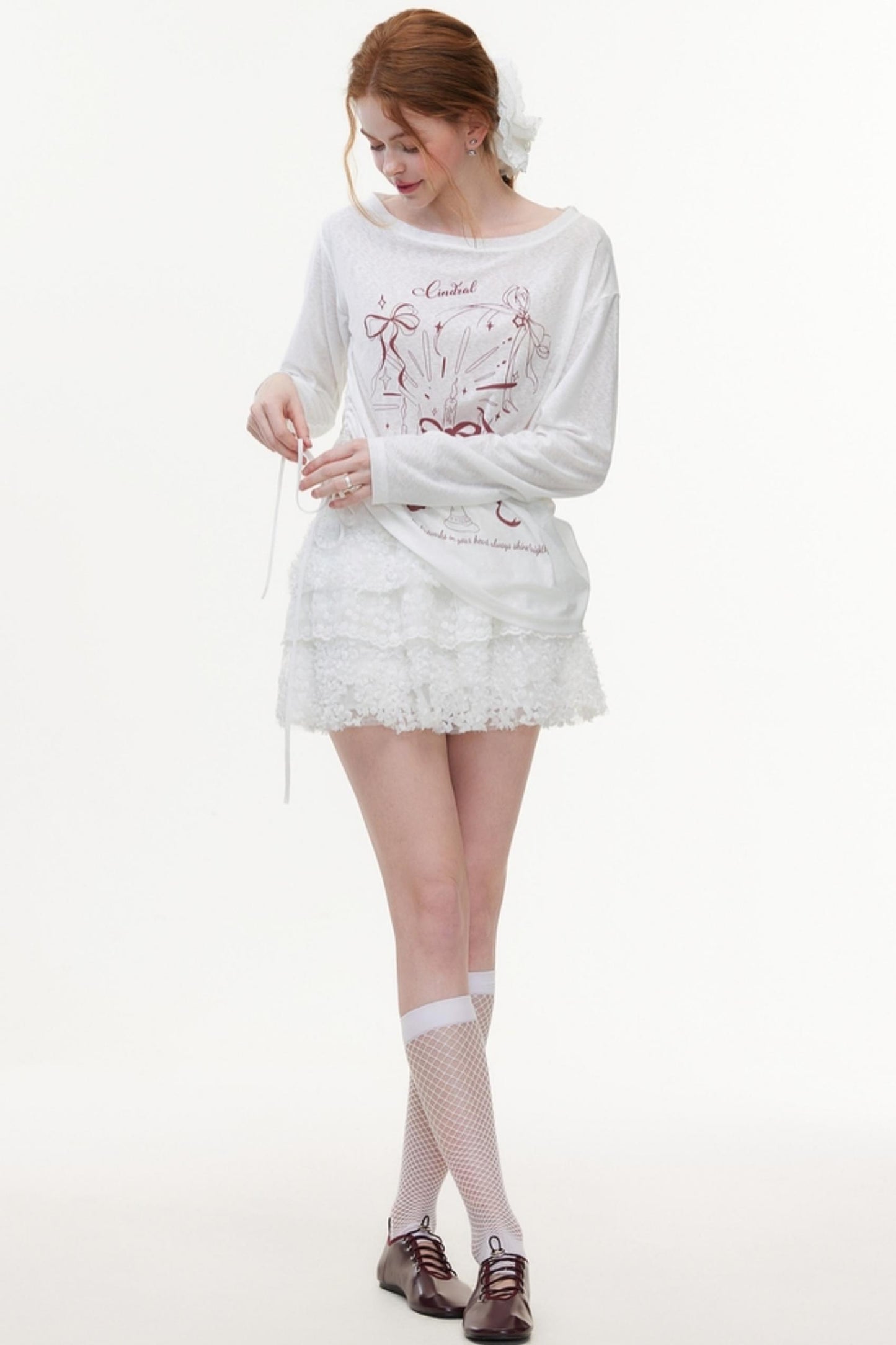 Casual Knit Fabric Graphic T-Shirt