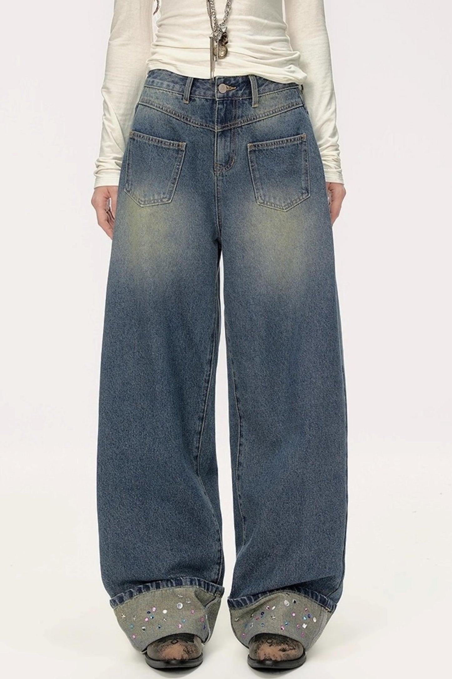 High-Waisted Wide-Leg Jeans