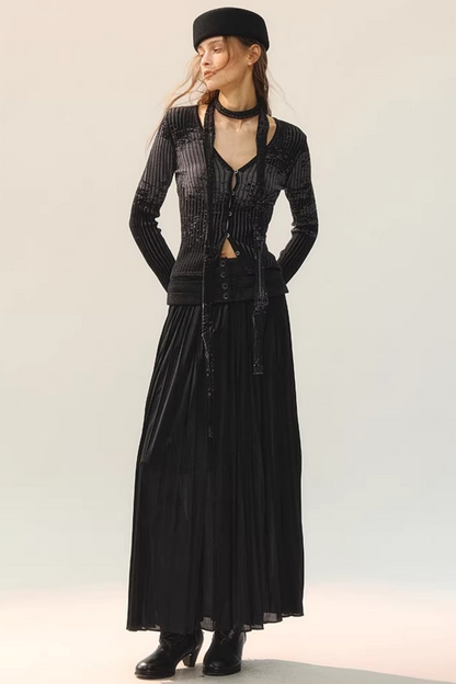 Melierte Strickjacke