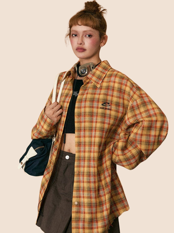 American Dopamine Plaid Lapel Shirt Jacket
