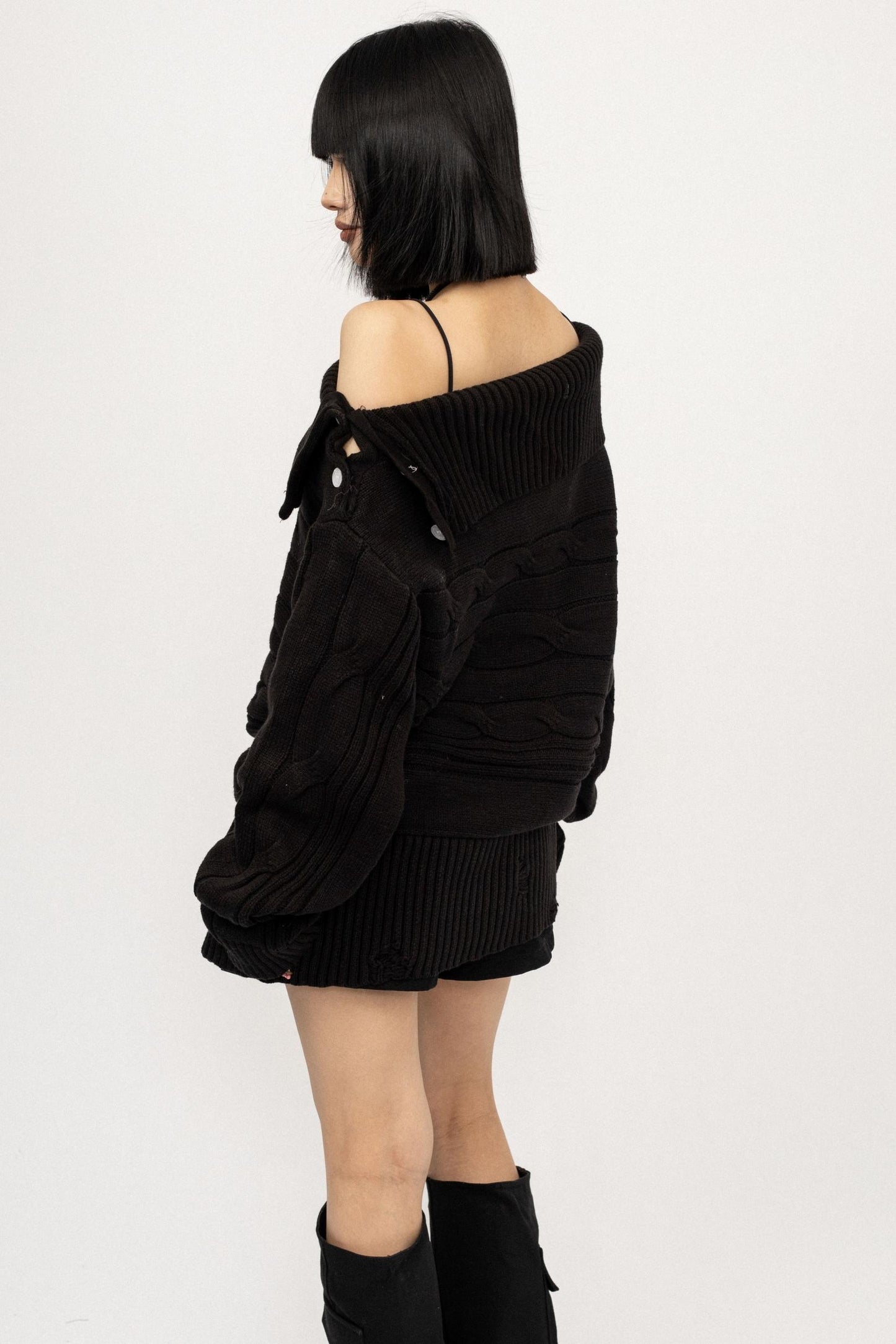 Slanted Shoulder Heavy Top