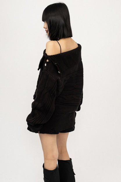 Slanted Shoulder Heavy Top