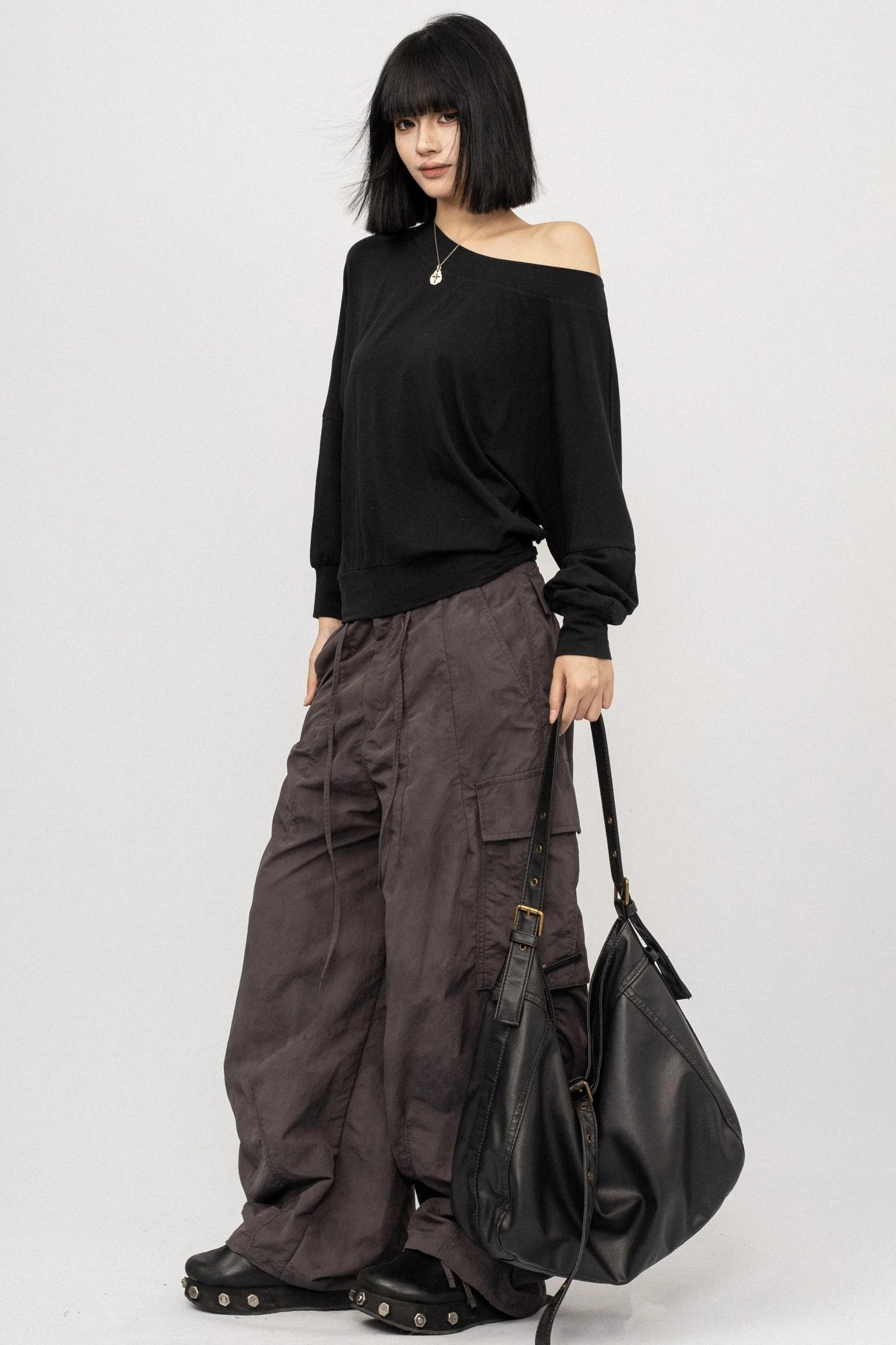 Autumn Off-Shoulder Long T-Shirt