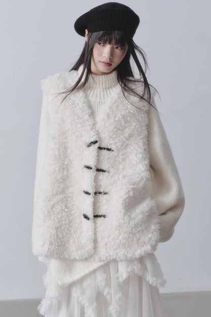 Winter-Kunstlammwollmantel