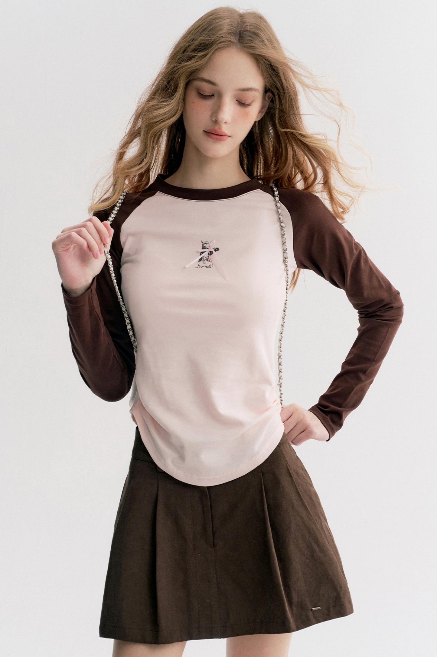 Rose Kitten Cotton Long Sleeve T-Shirt