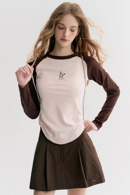 Rose Kitten Cotton Long Sleeve T-Shirt