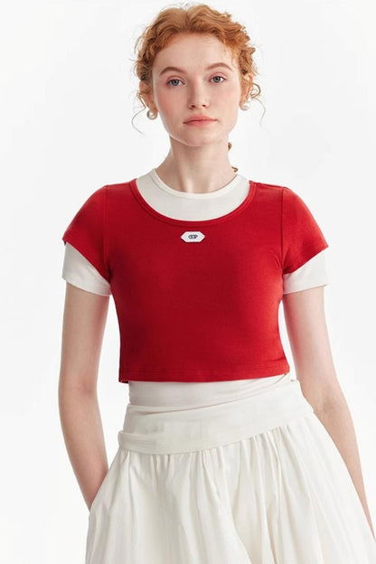 Colorblock Tencel Wool Tee