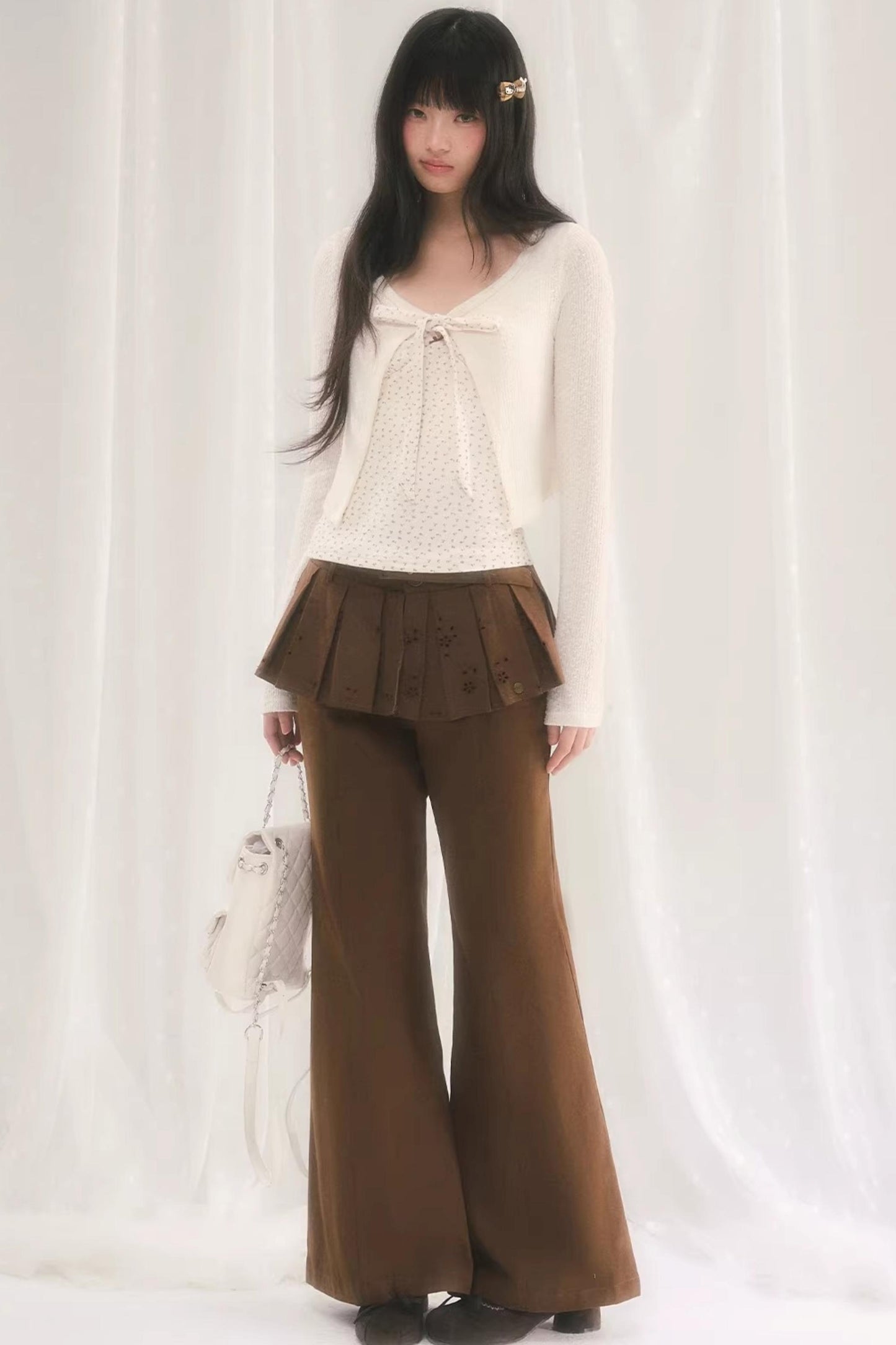 Floral Bow Tie Cardigan Matching Set