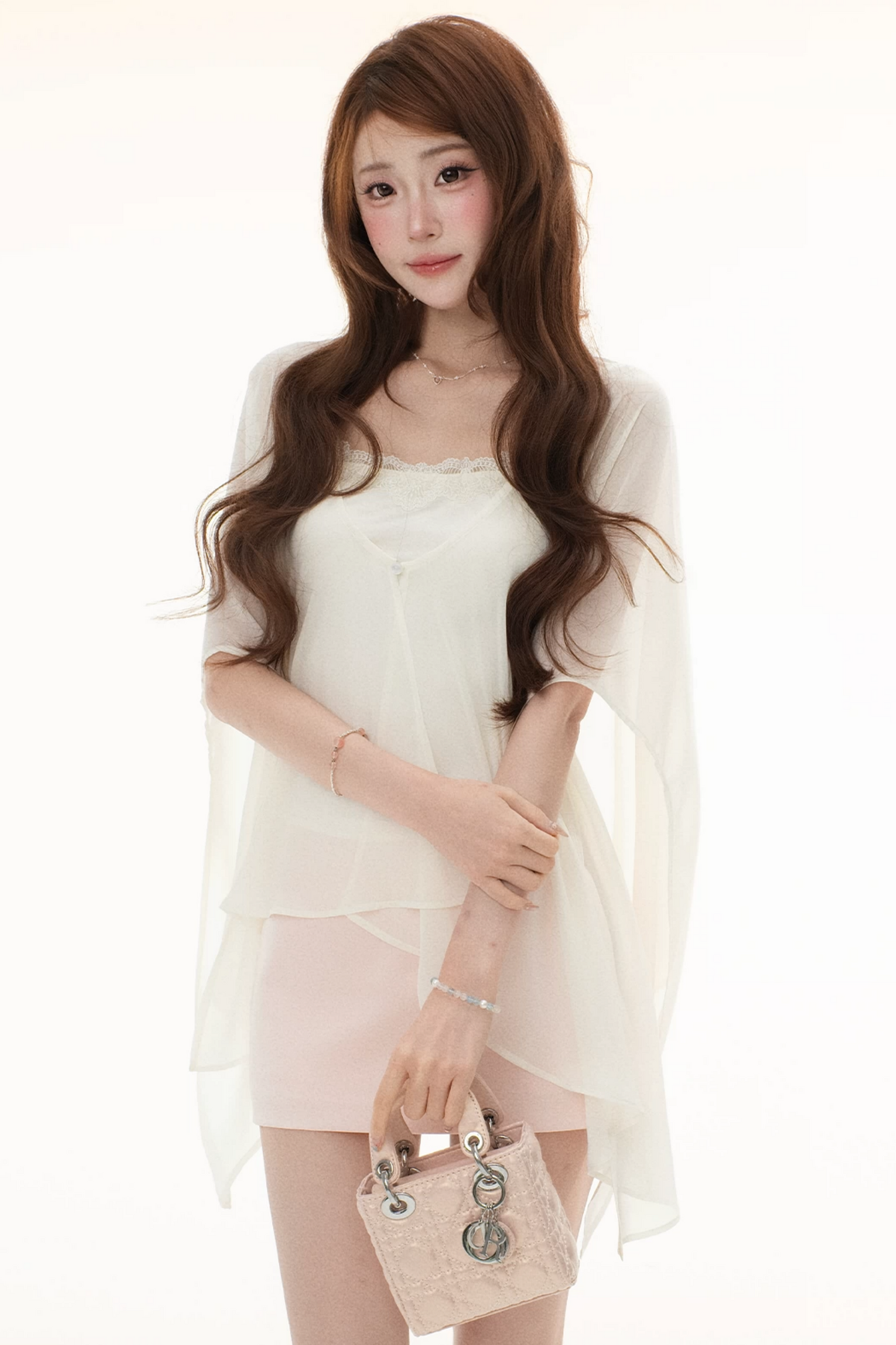 Satin Lace Off-Shoulder Top Set-Up