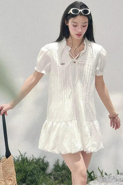 Plaid Puff Sleeve Dress