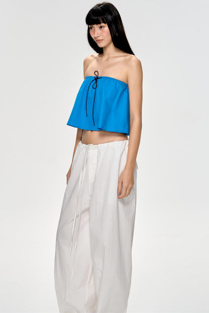Bright Blue Backless Plunge Top